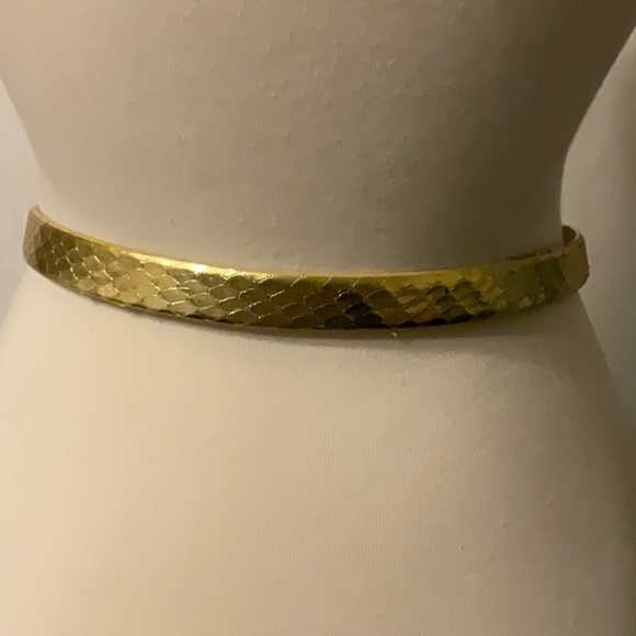 Vintage Kenneth Jay Lane Gold Snakeskin Belt With Embellished Buckle - Picture 4 of 8